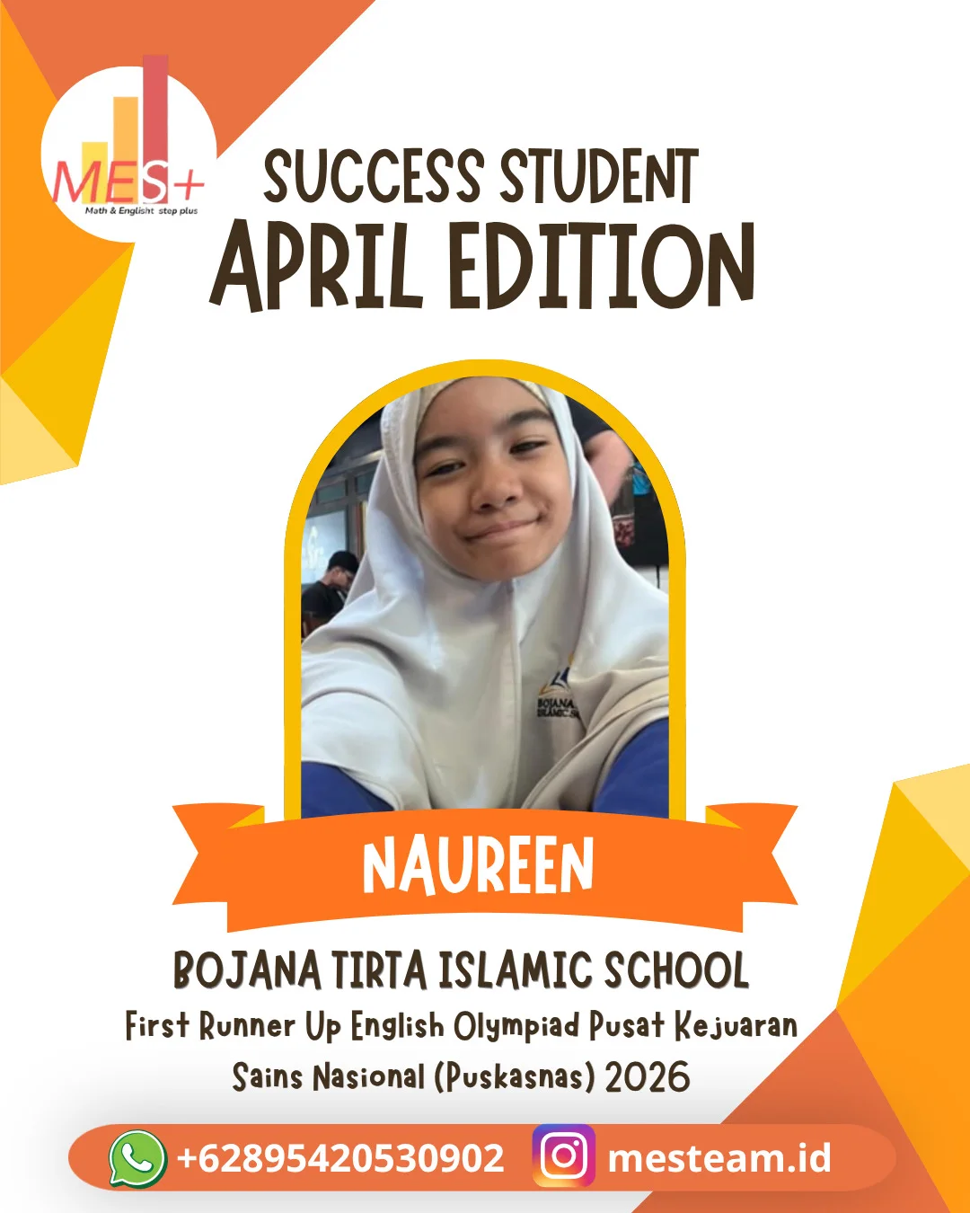 Naureen — Silver Medal Olimpiade Bahasa Inggris Puskasnas 2026